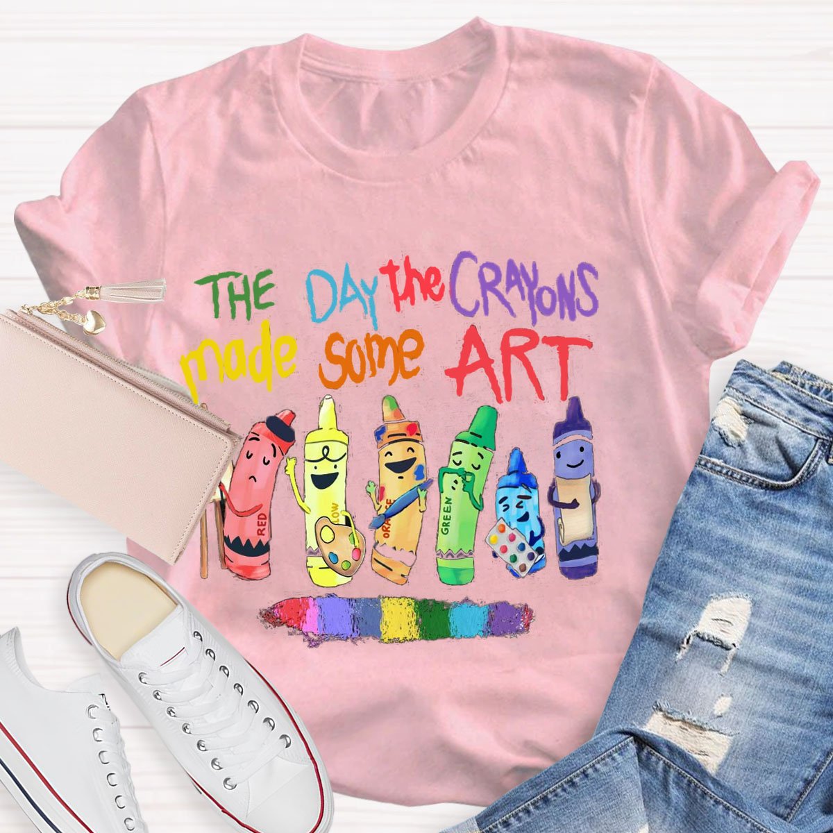 Back To School The Day The Crayons Made Some Art T-Shirt