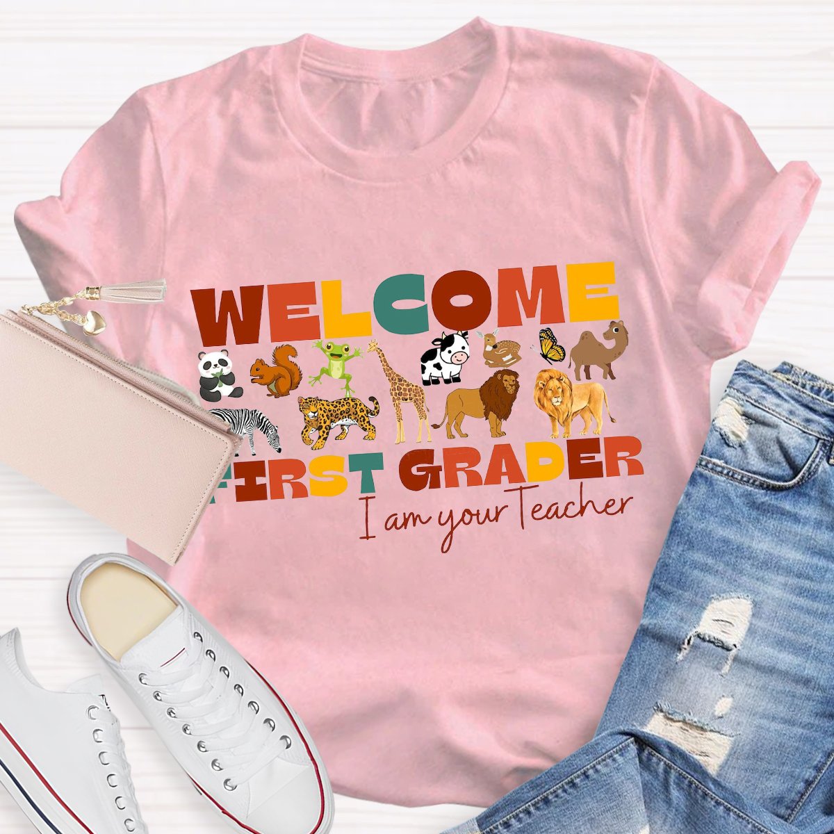 Personalized Welcome First Grader I Am Your Teacher Teacher Shirt