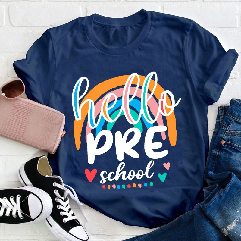 Personalized Colorful Rainbow Teacher T-Shirt