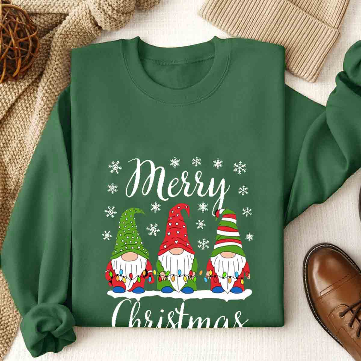 Merry Christmas Three Gnomes Sweatshirt