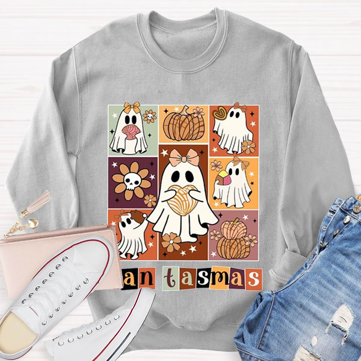 Funny Pantasmas Halloween Teacher Sweatshirt