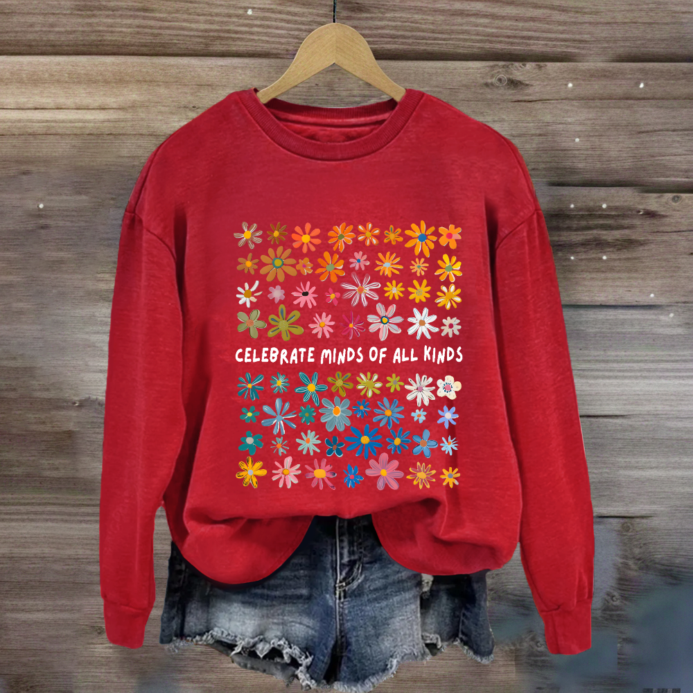 Celebrate Minds of All Kinds Floral Special Education Sweatshirt