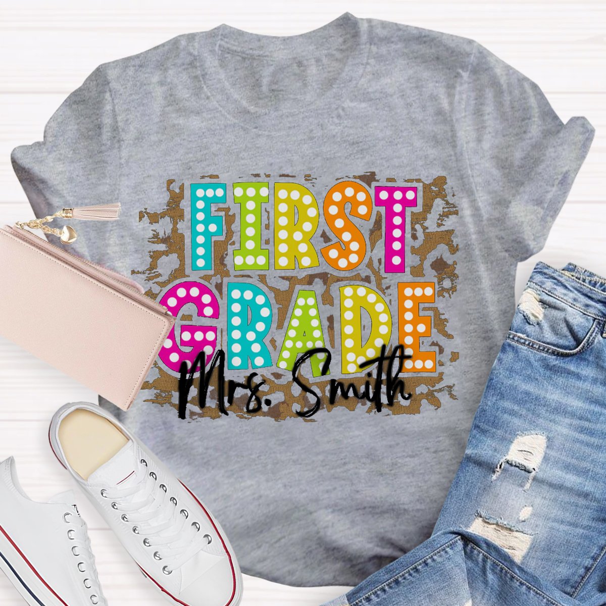 Personalized Grade And Name School Staff Shirt