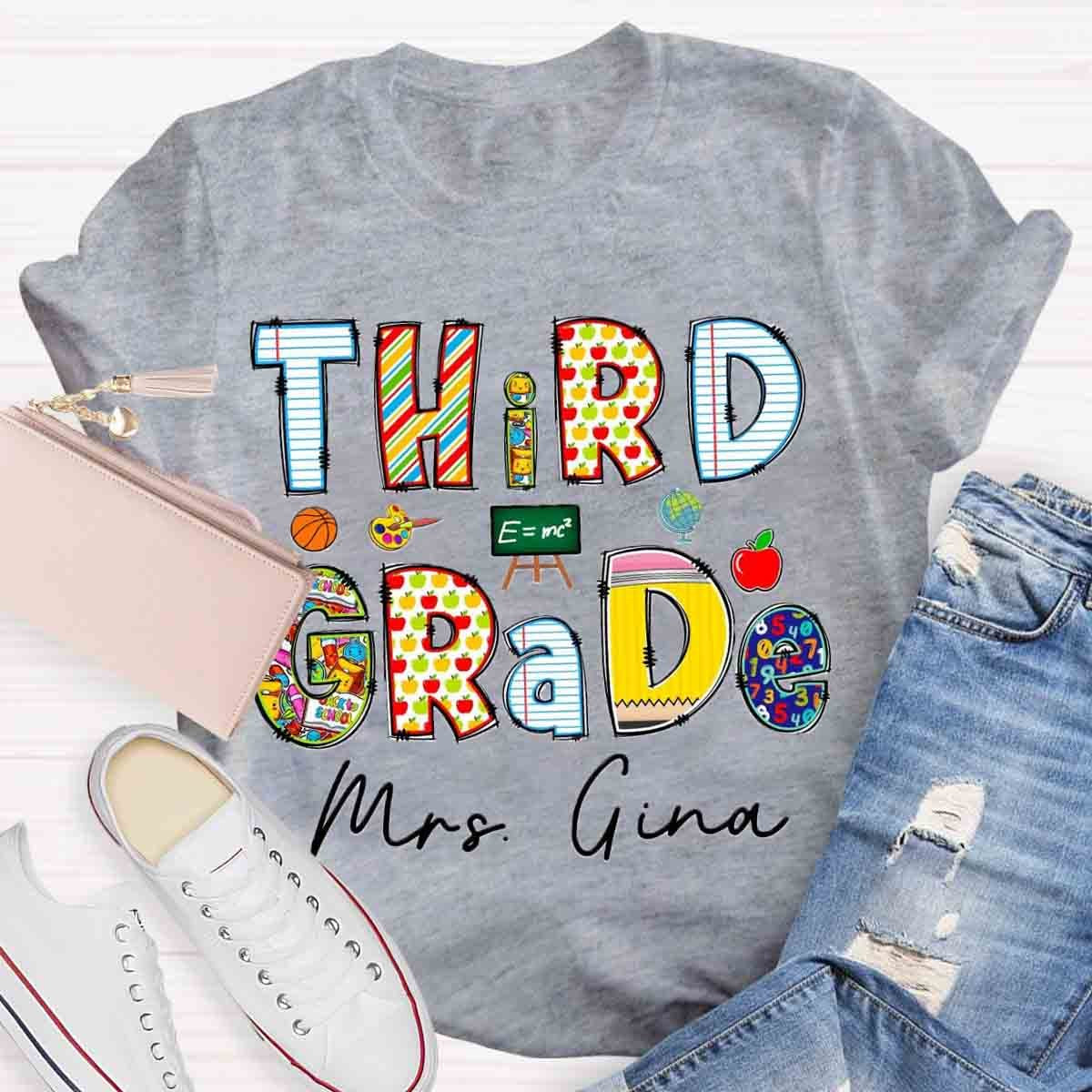 Personalized Grade And Name Teaching Aids T-Shirt