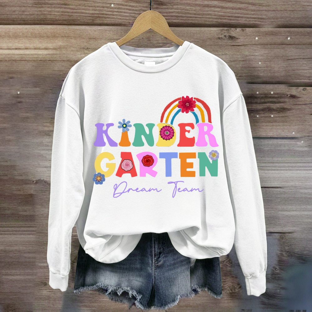 Personalized Grade Dream Team Floral Rainbow Sweatshirt