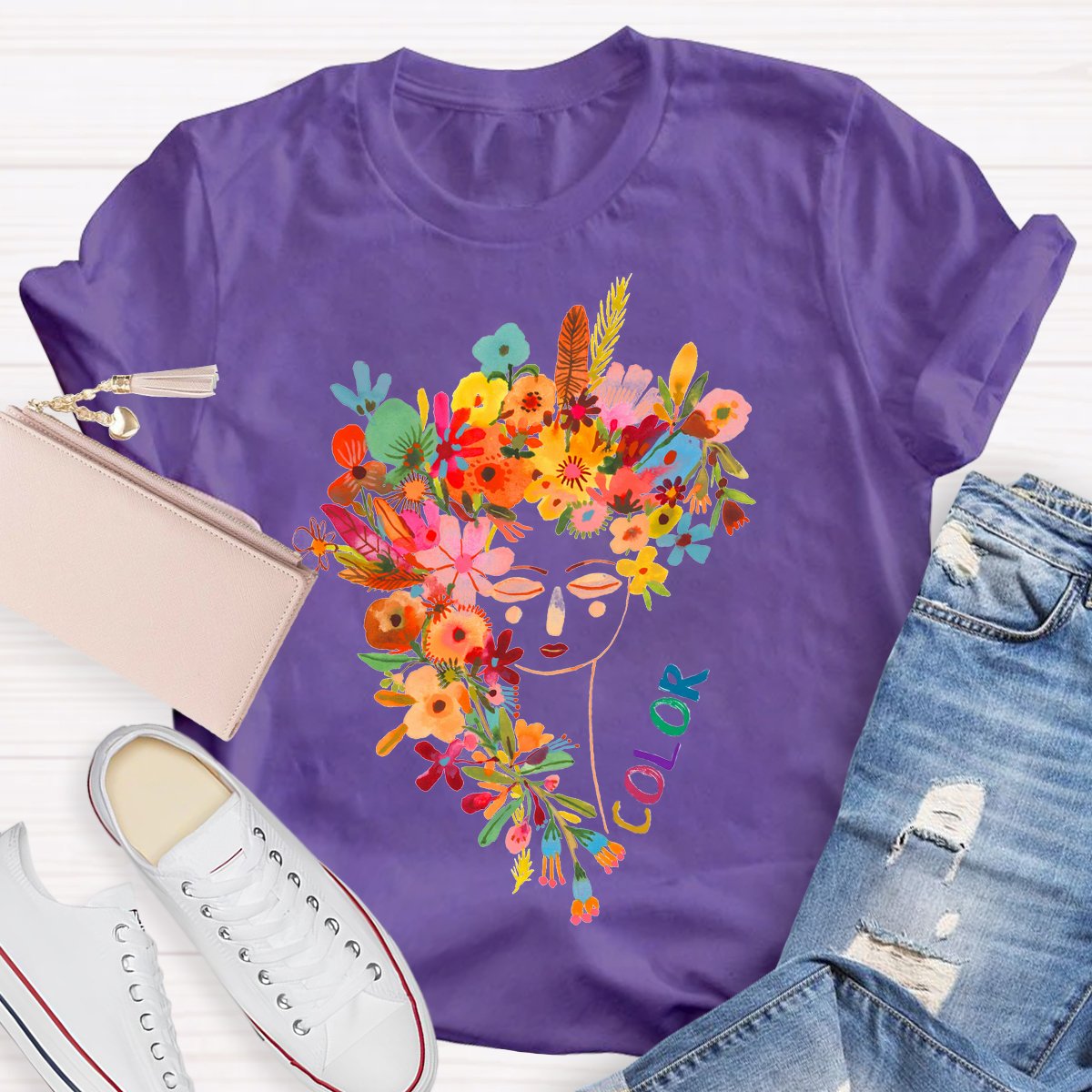 Art Teachers Colorful Print T-Shirt