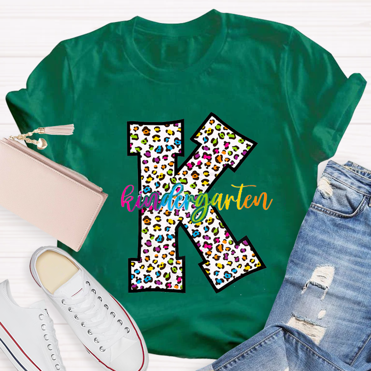 Personalized Grade Leopard Design Teacher T-Shirt