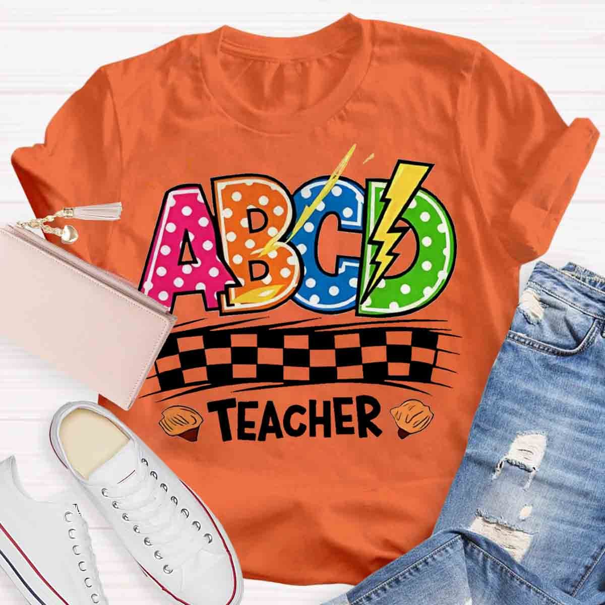 Teacher ABCD Polka dot design T-Shirt