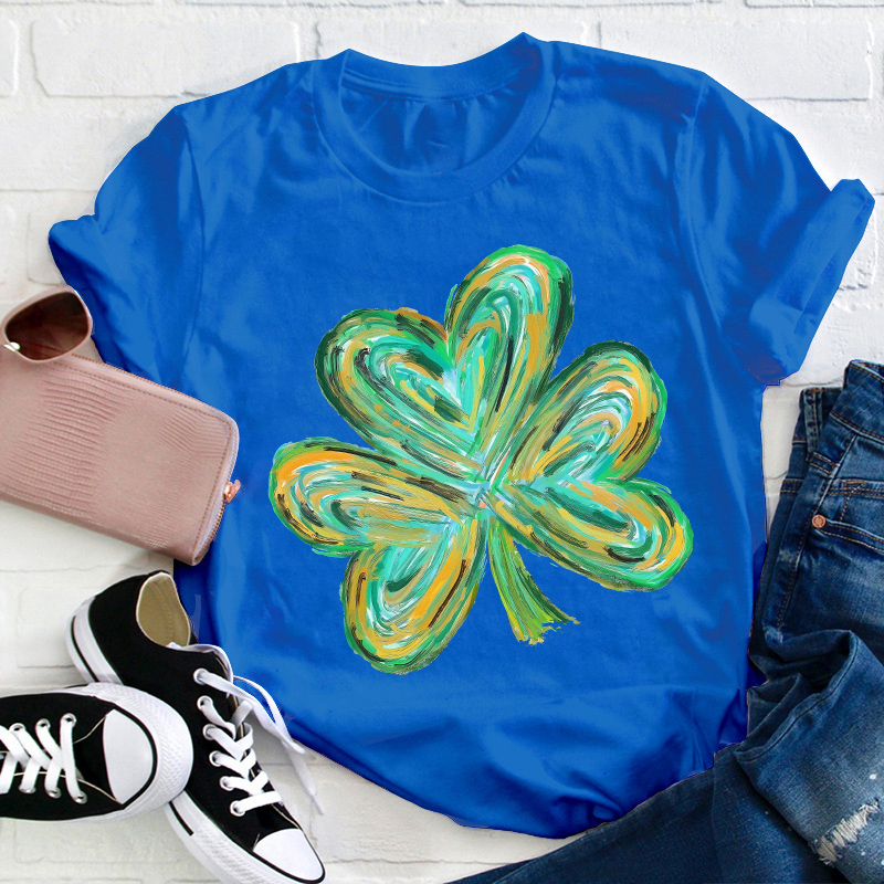 Colorful Clover St Patrick's Day Teacher T-Shirt