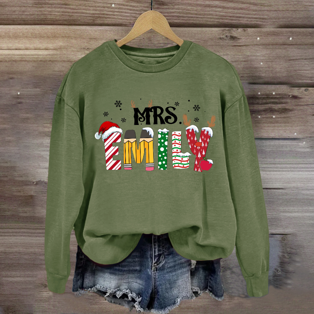 Personalized Name Christmas Emily Sweatshirt