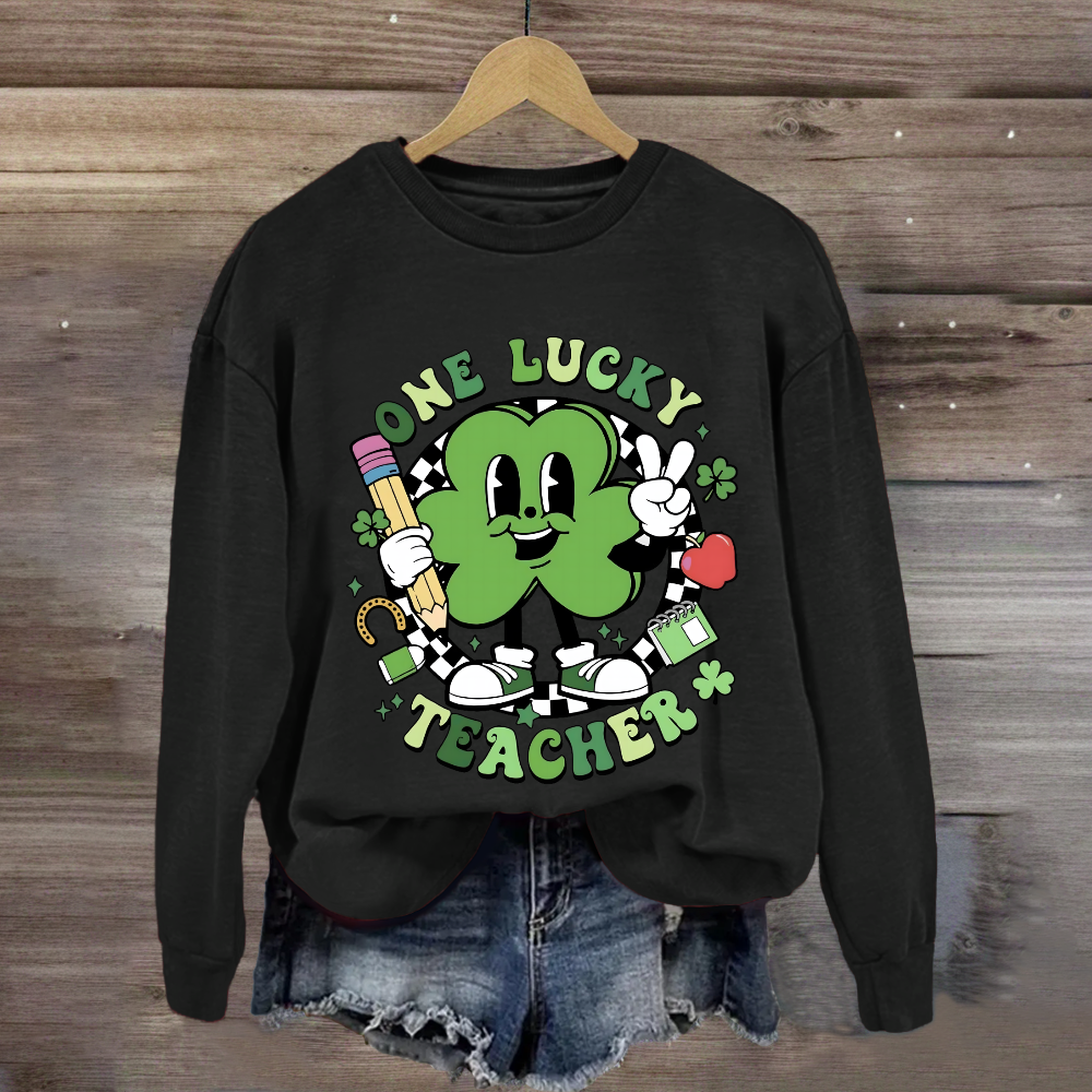 One Lucky Teacher Shamrock Sweatshirt