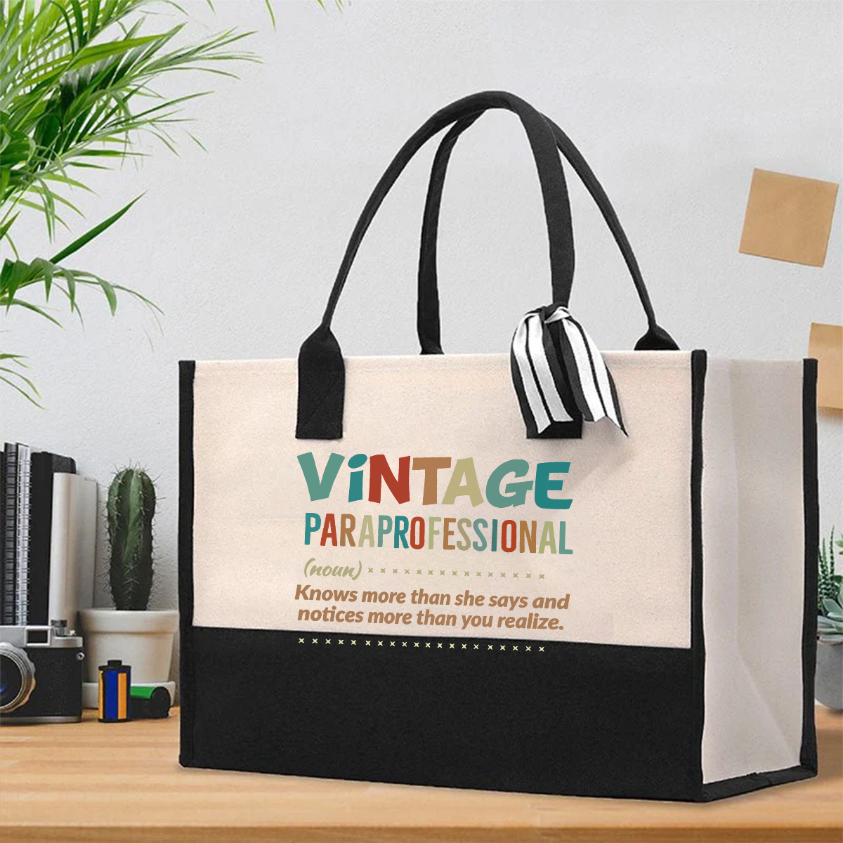Vintage Para Teacher Cotton Tote Bag