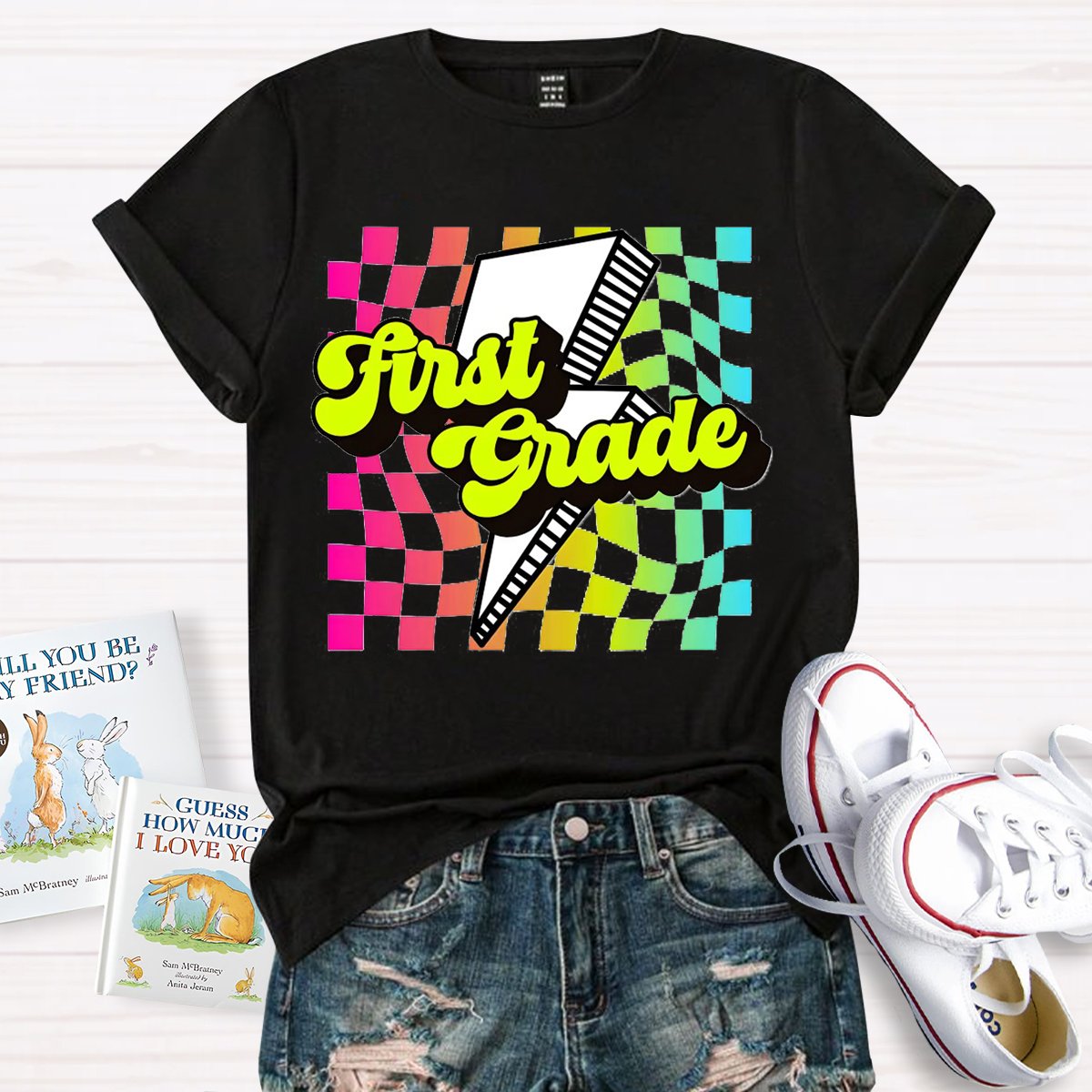 Personalized Grade Color Blocks Back to School T-shirt