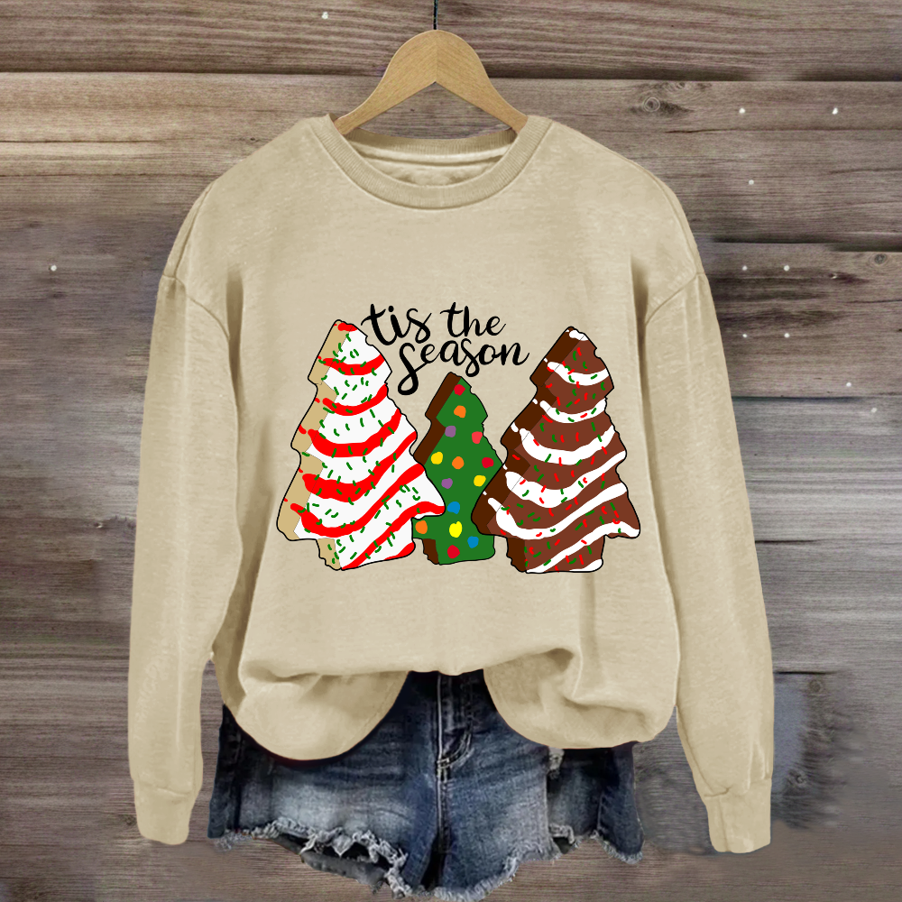 Tis the Season Christmas Tree Cakes Sweatshirt