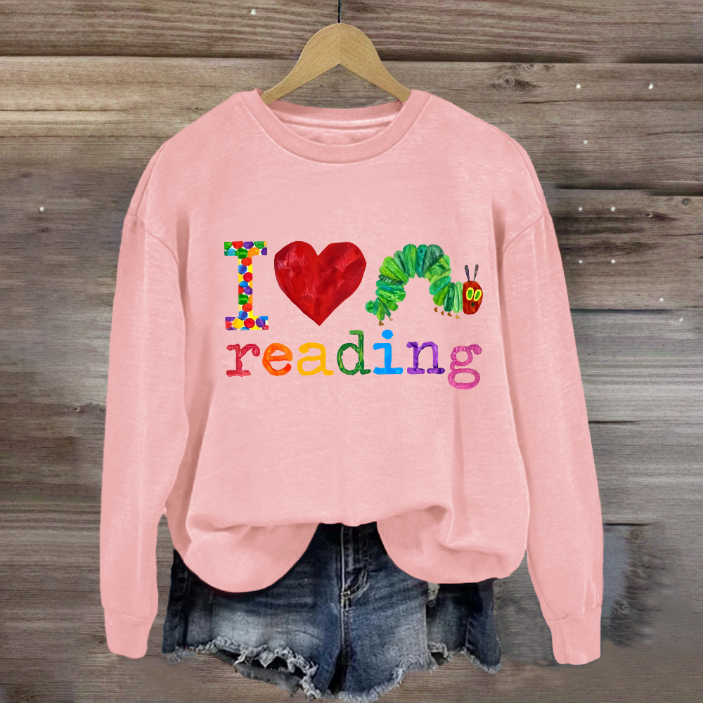 I Love Reading Caterpillar Sweatshirt