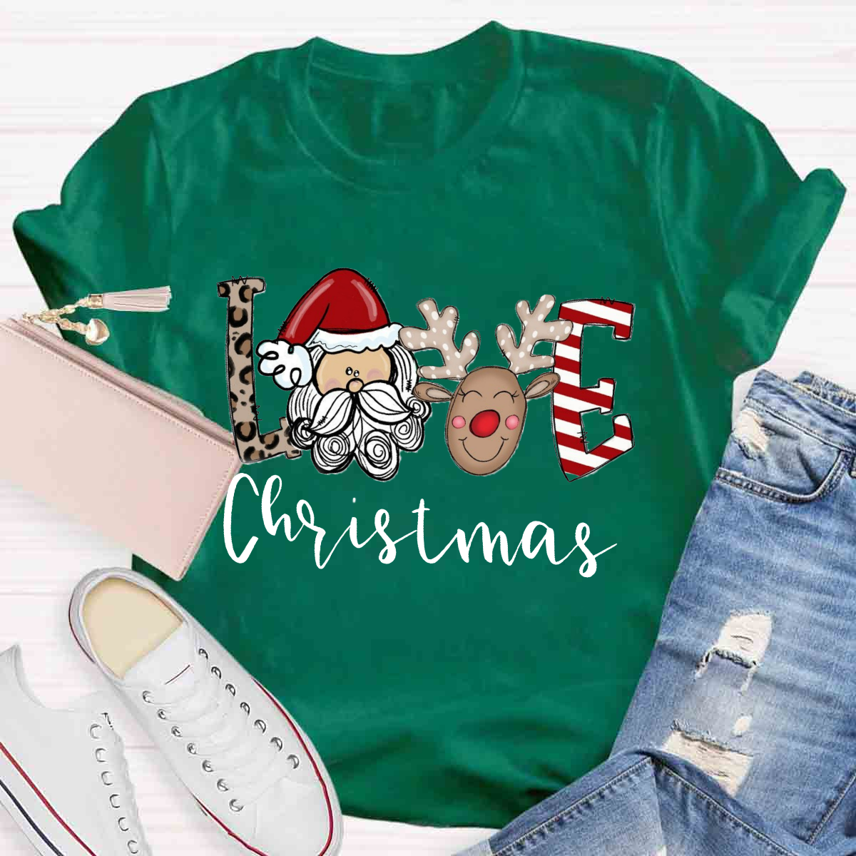 Love Christmas Santa Claus Teacher T-Shirt