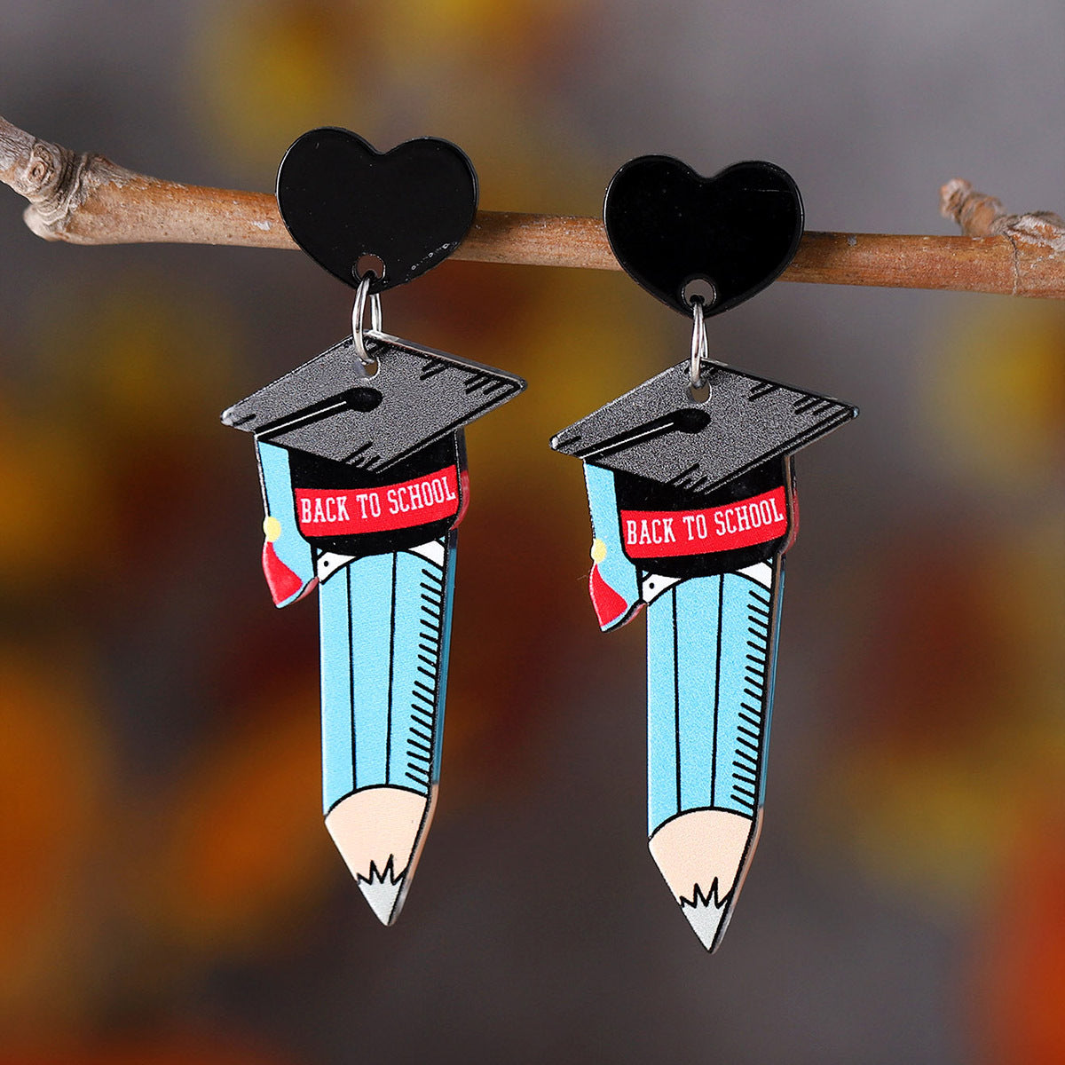 Bachelor'S Hat And Book Heart Pendant