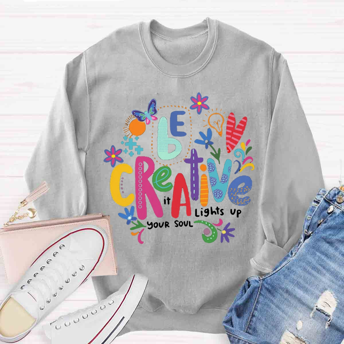 Be Creative Art Floral Sweatshirt