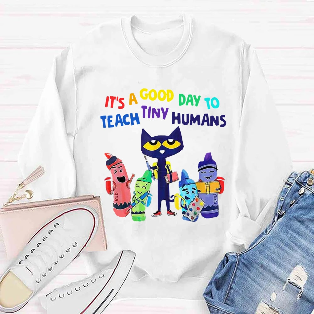 It's A Good Day To Teach Tiny Humans Funny Cat Sweatshirt