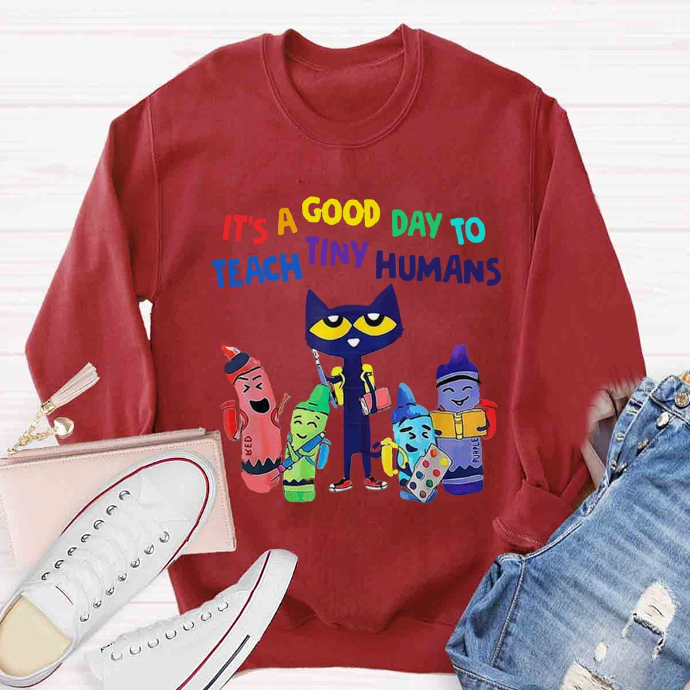 It's A Good Day To Teach Tiny Humans Funny Cat Sweatshirt