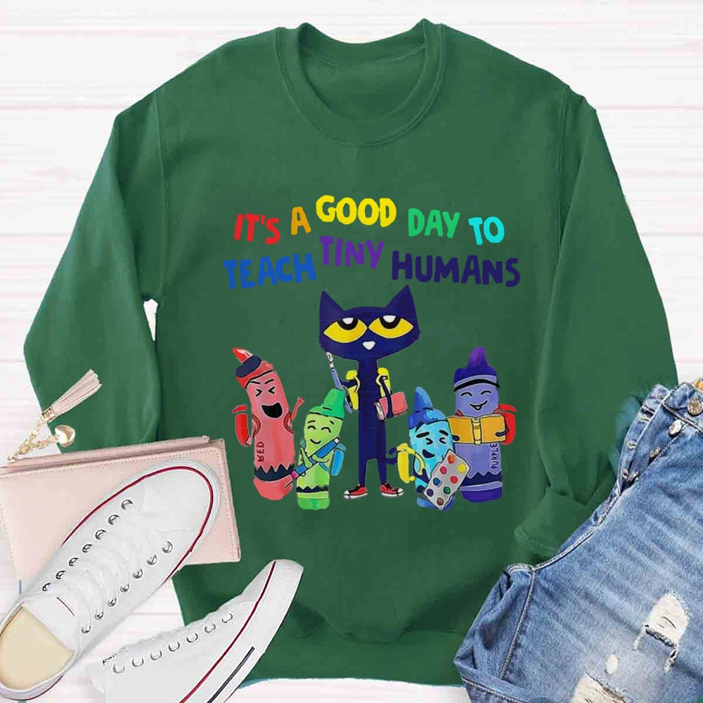 It's A Good Day To Teach Tiny Humans Funny Cat Sweatshirt