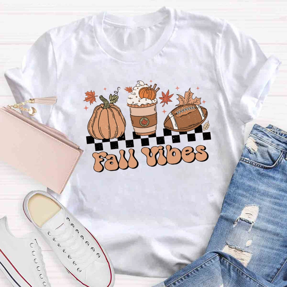 Fall Vibes Pumpkin Football  T-shirt