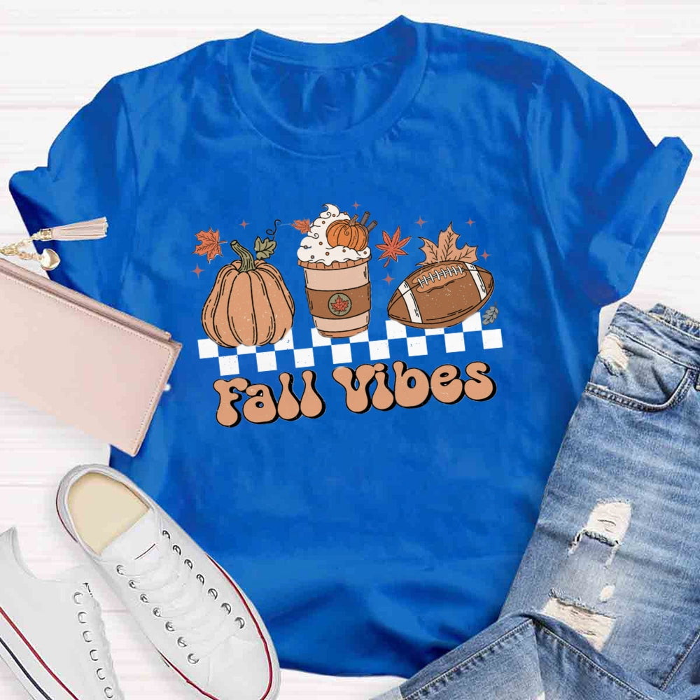 Fall Vibes Pumpkin Football  T-shirt