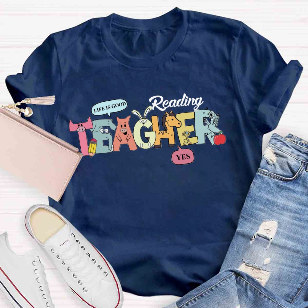 Reading Is Good Cute Animal T-shirt