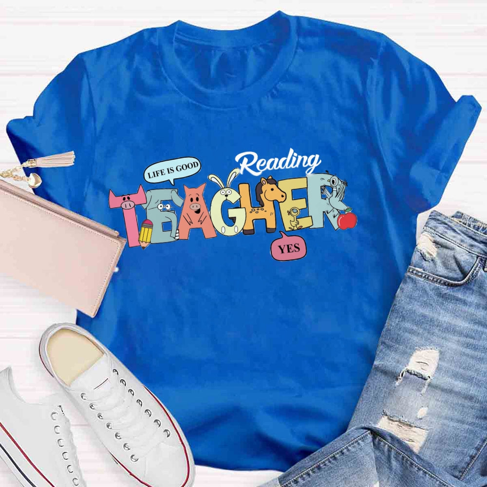 Reading Is Good Cute Animal T-shirt