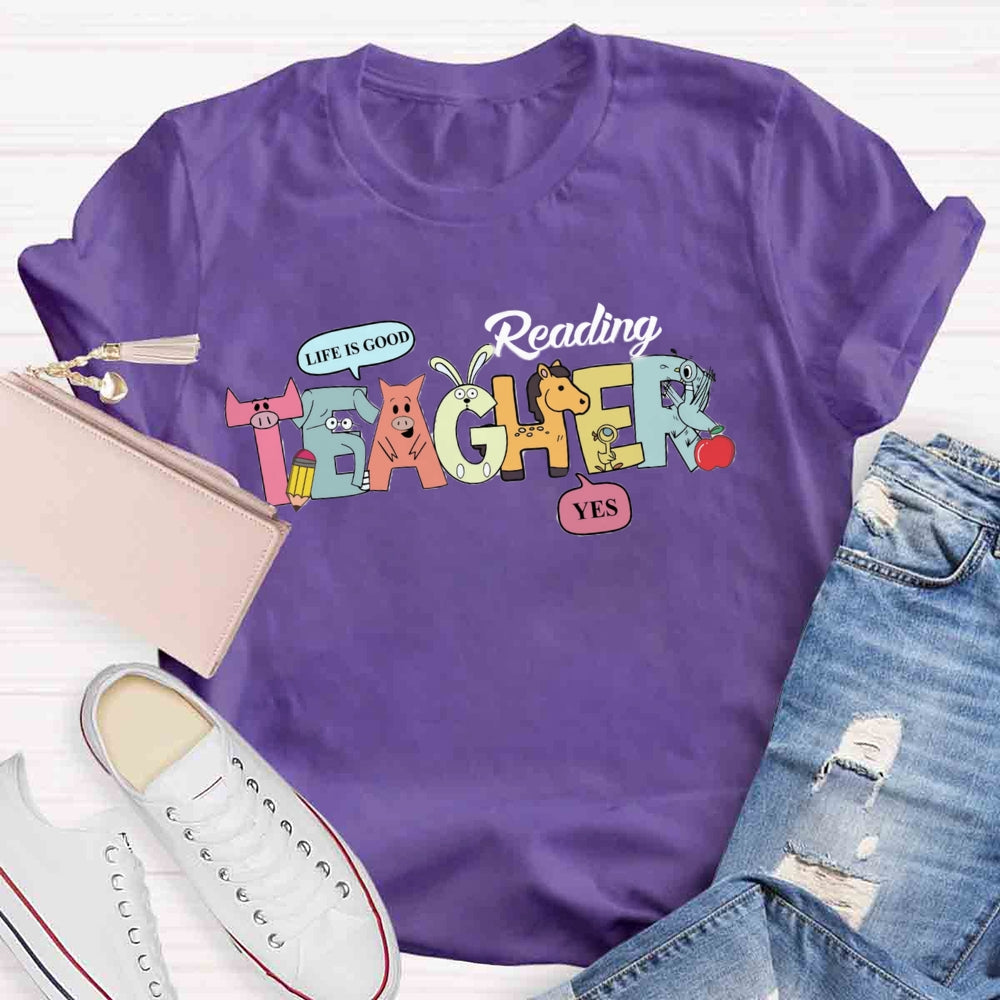 Reading Is Good Cute Animal T-shirt