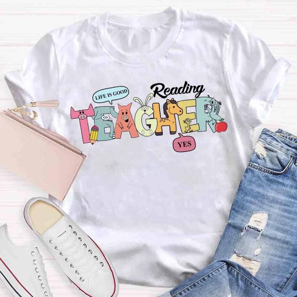 Reading Is Good Cute Animal T-shirt