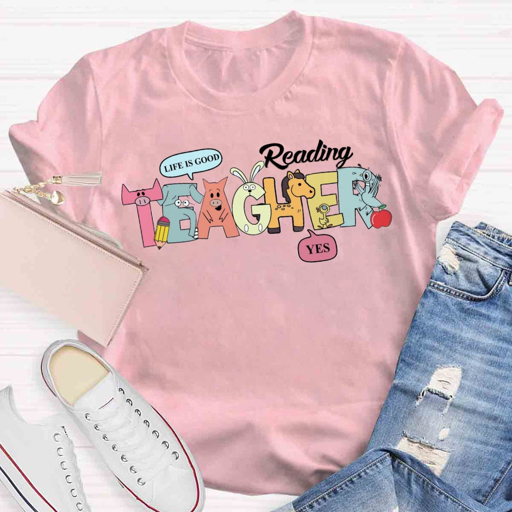 Reading Is Good Cute Animal T-shirt