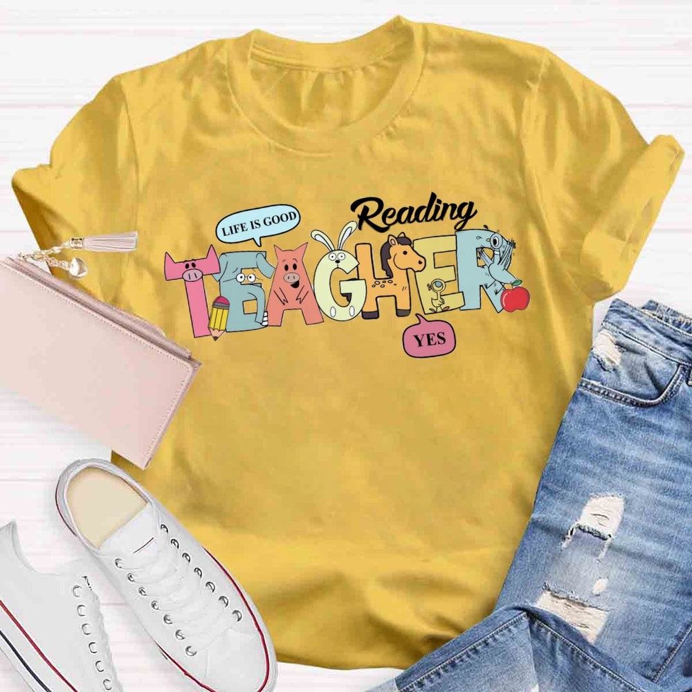 Reading Is Good Cute Animal T-shirt