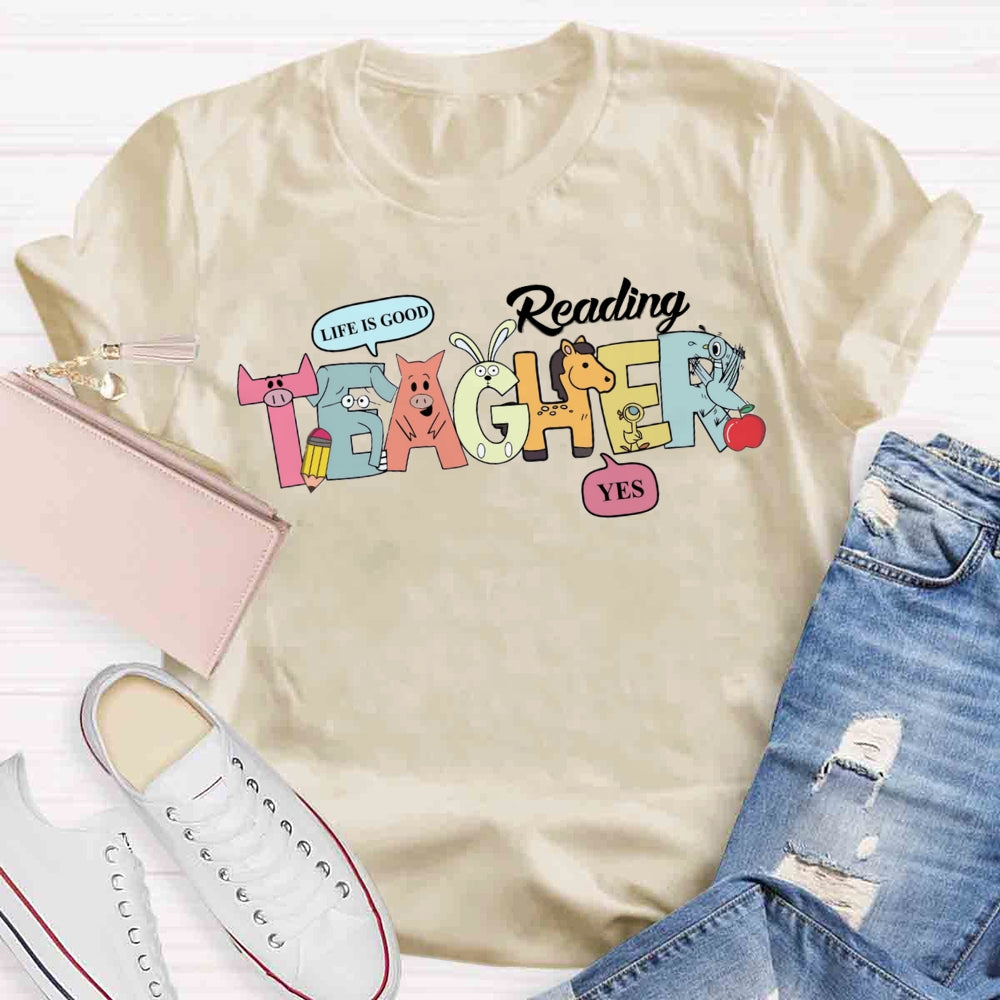 Reading Is Good Cute Animal T-shirt