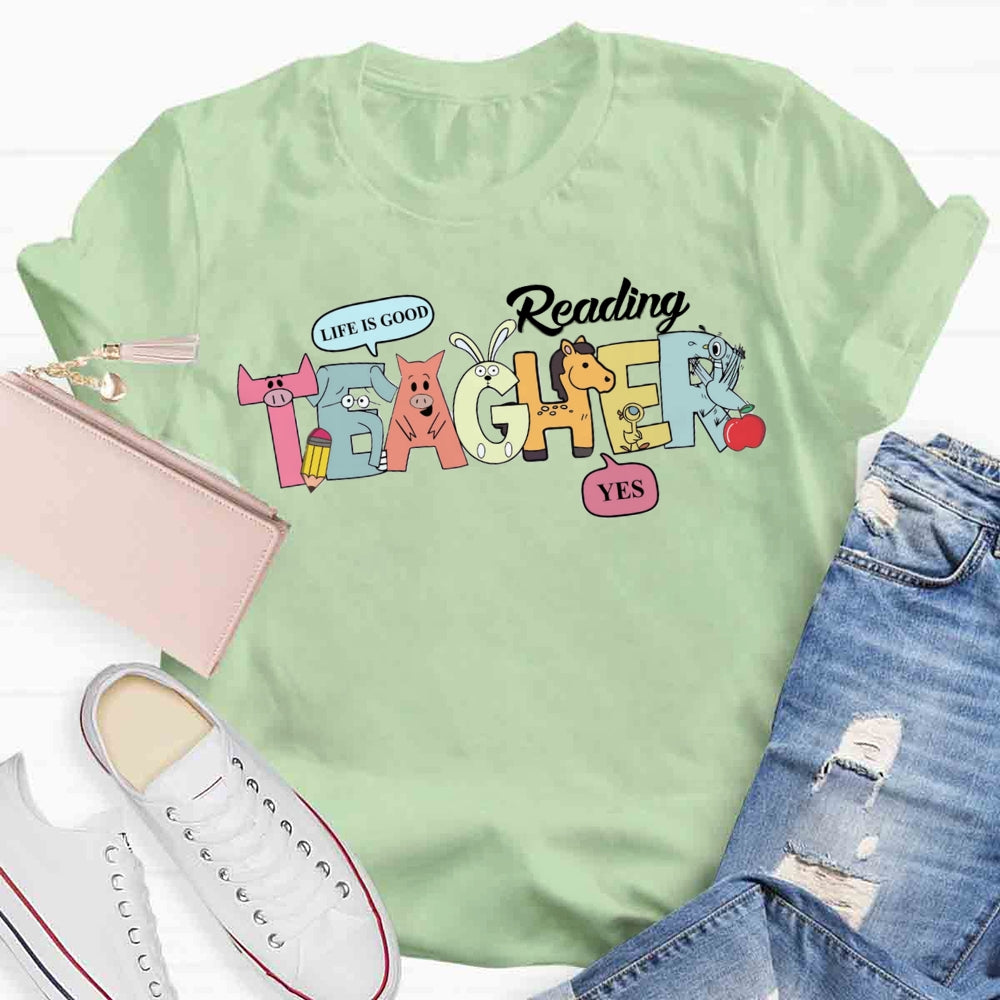 Reading Is Good Cute Animal T-shirt