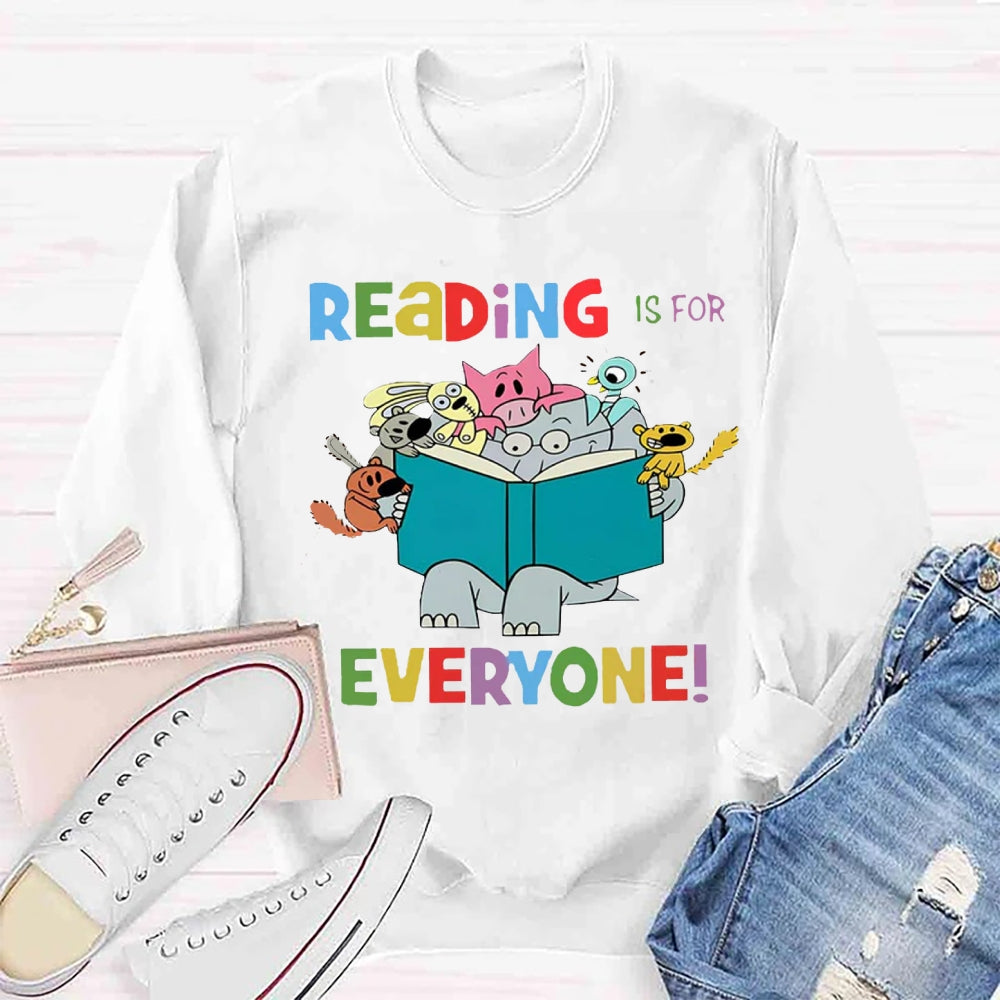 Reading Is For Everyone The Elephant And Friends Sweatshirt