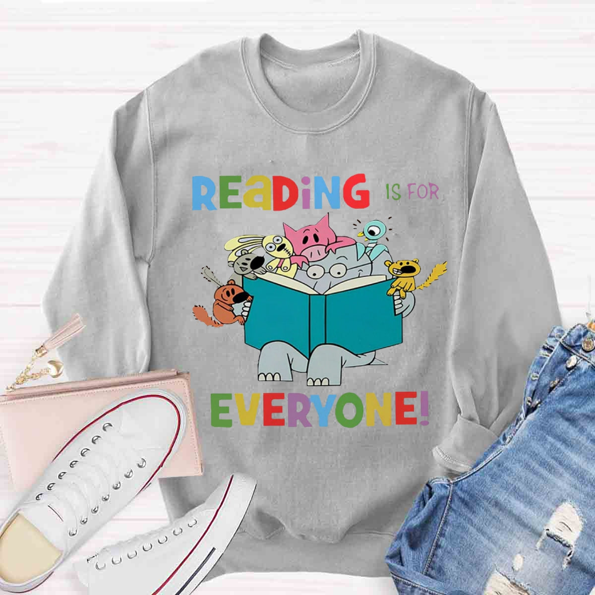 Reading Is For Everyone The Elephant And Friends Sweatshirt