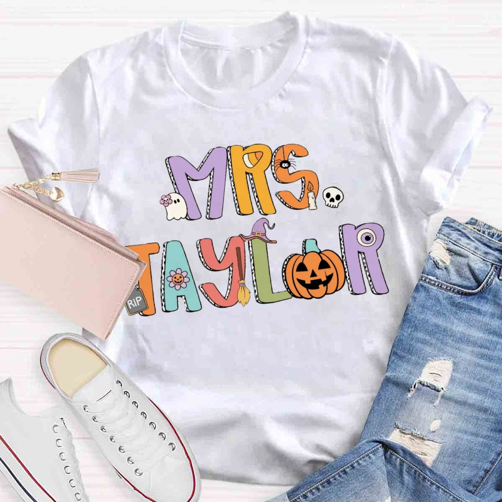 Personalized Halloween Name Pumpkin T-shirt