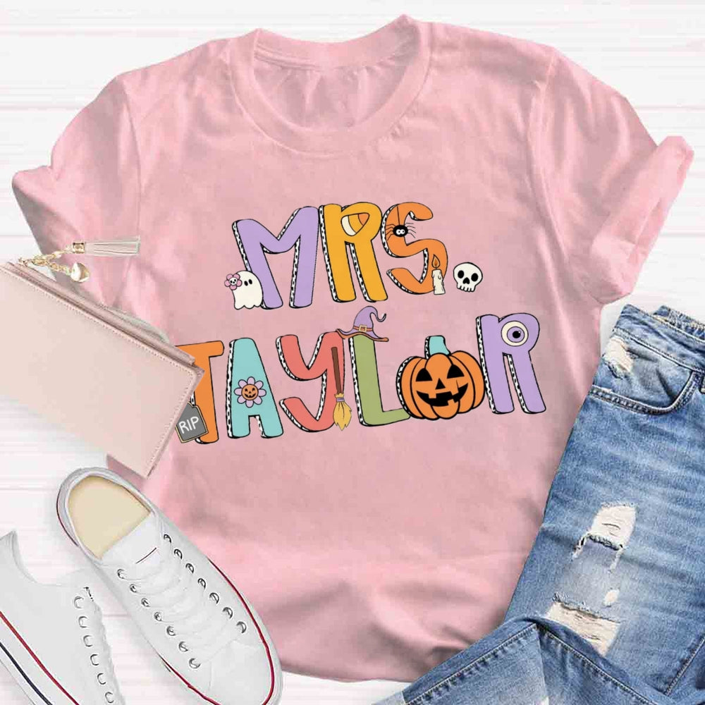 Personalized Halloween Name Pumpkin T-shirt