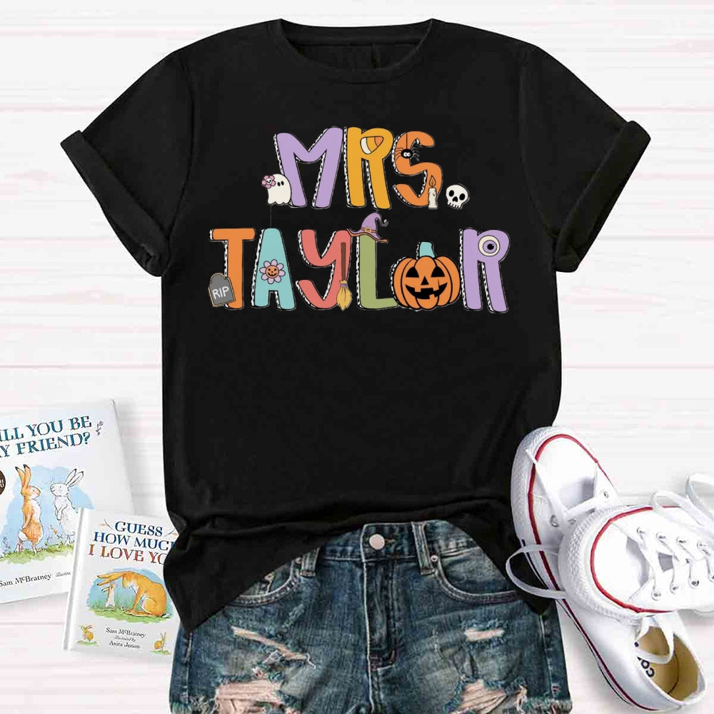 Personalized Halloween Name Pumpkin T-shirt