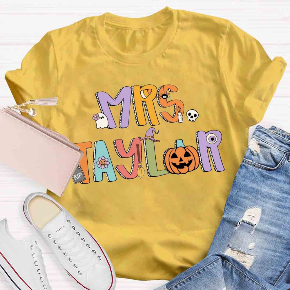 Personalized Halloween Name Pumpkin T-shirt