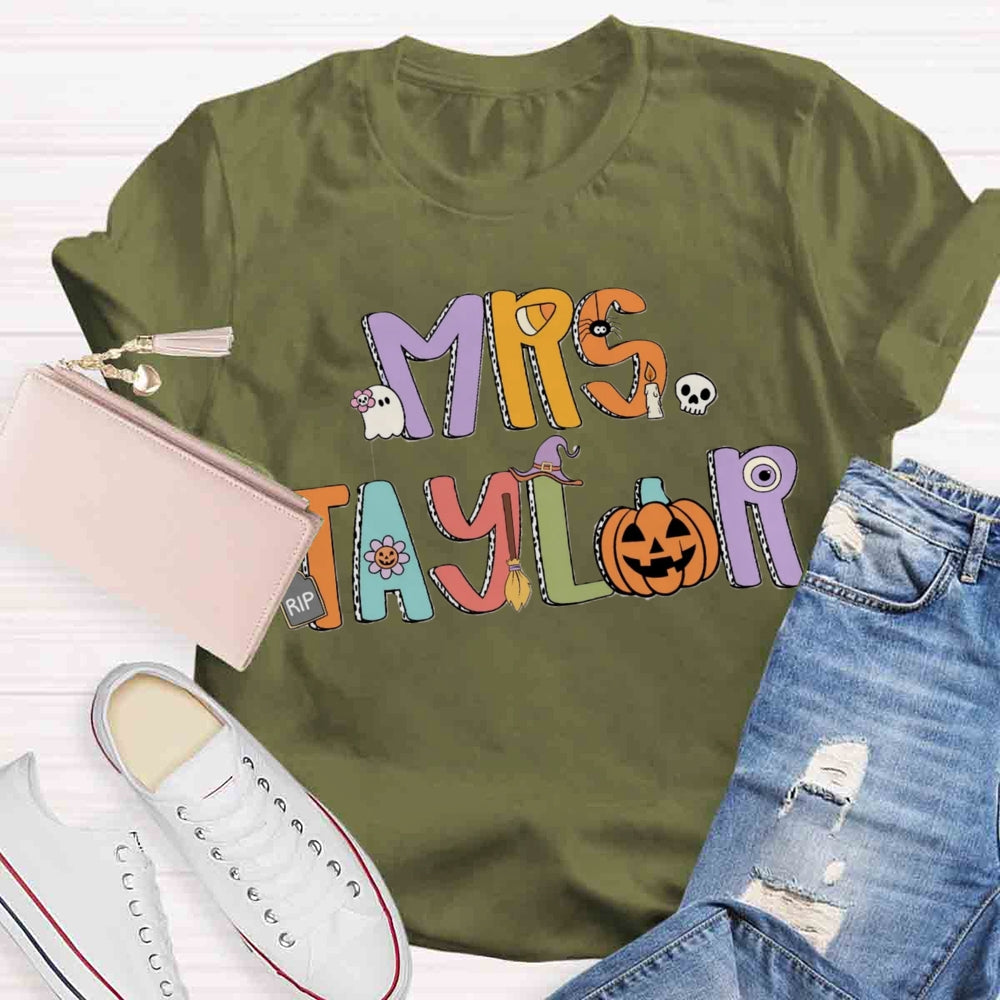 Personalized Halloween Name Pumpkin T-shirt