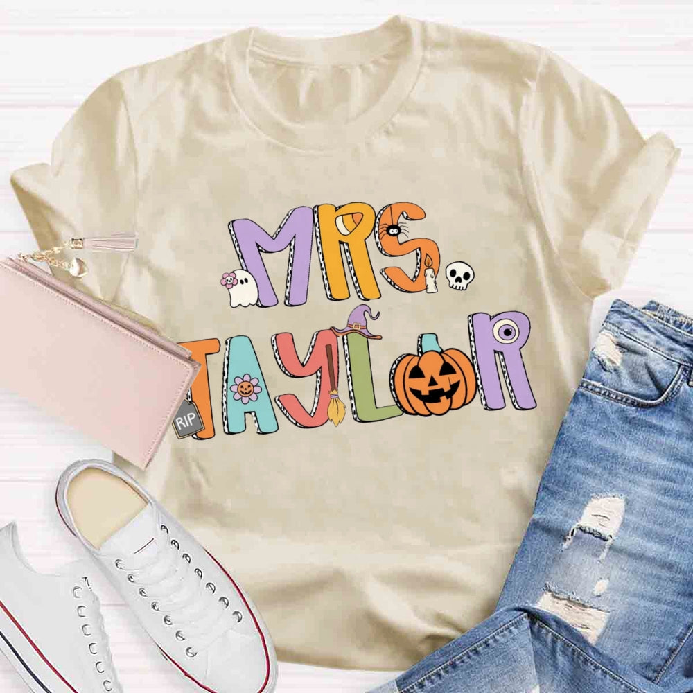 Personalized Halloween Name Pumpkin T-shirt