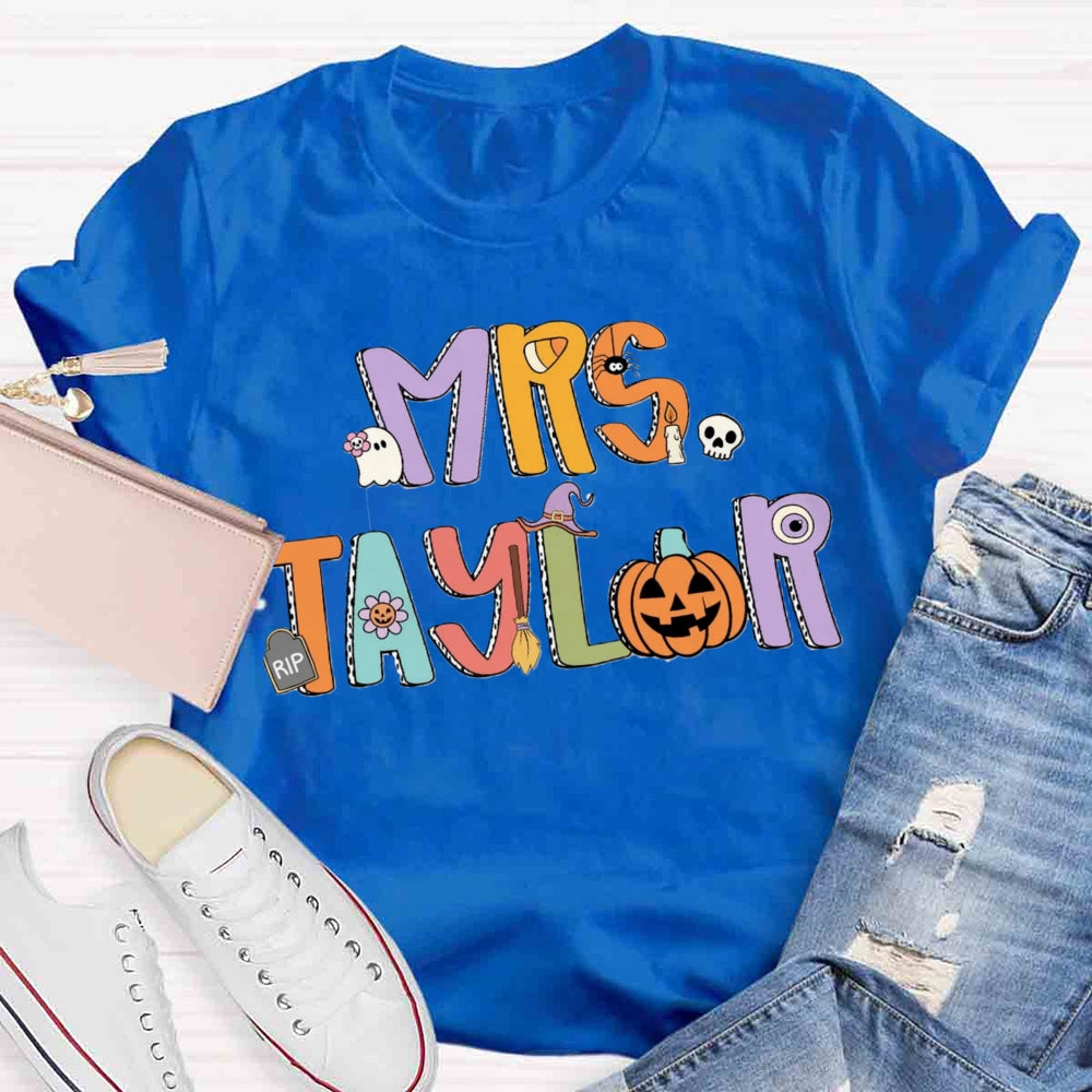 Personalized Halloween Name Pumpkin T-shirt