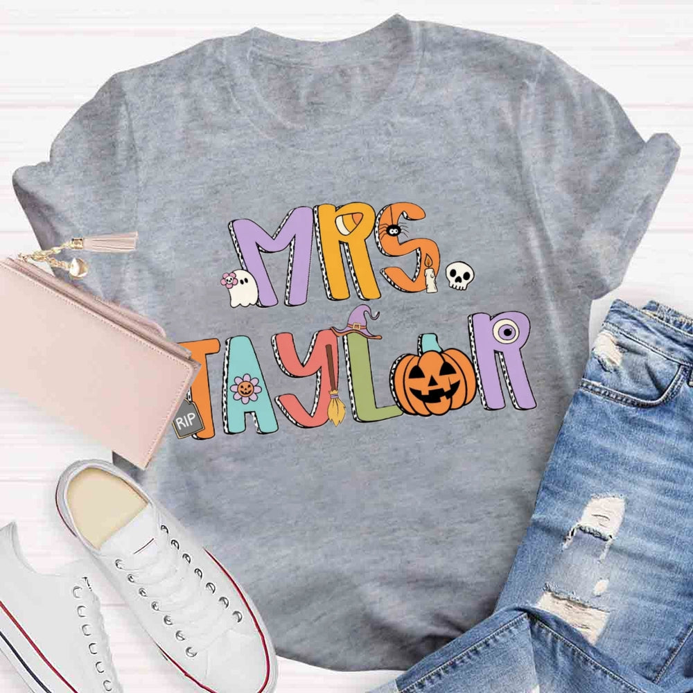 Personalized Halloween Name Pumpkin T-shirt