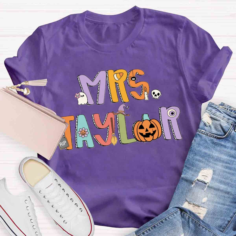 Personalized Halloween Name Pumpkin T-shirt