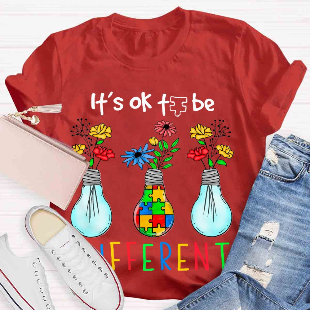 It's OK To Be Different Autism Light Bulb T-shirt