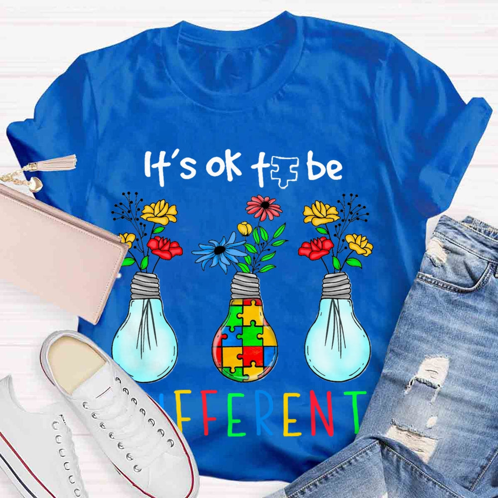 It's OK To Be Different Autism Light Bulb T-shirt