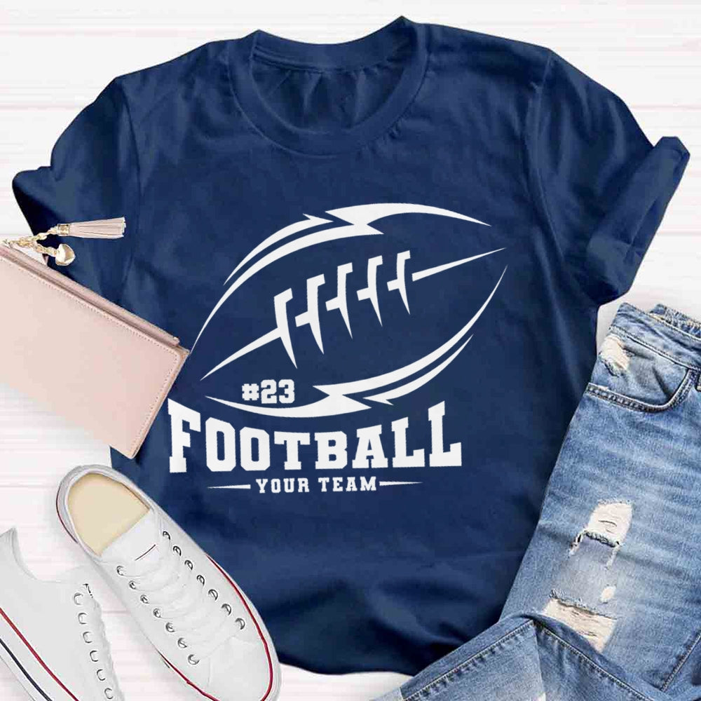 Personalized Team Name And Number Football T-shirt