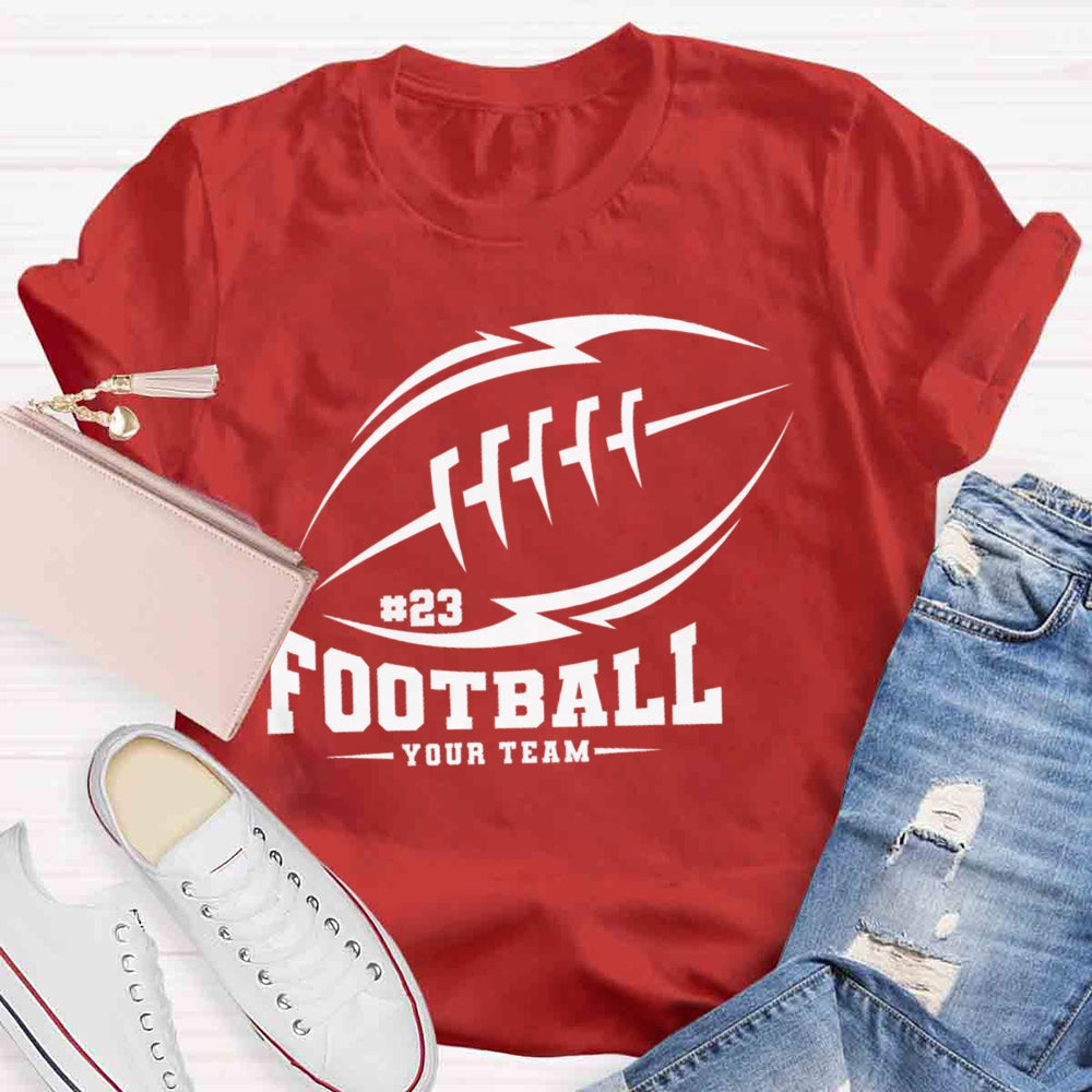 Personalized Team Name And Number Football T-shirt